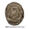 FNY HAIR Toupee Hair For Men Breathable Fine Mono Mens Hair Piece European Remy Human Hair Mens Toupee Mens Hairpieces Hair System For Men 6X9#640#6 Light Brown+40% Grey 120% Density view 2