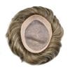 FNY HAIR Toupee Hair For Men Breathable Fine Mono Mens Hair Piece European Remy Human Hair Mens Toupee Mens Hairpieces Hair System For Men 6X9#640#6 Light Brown+40% Grey 120% Density view 3