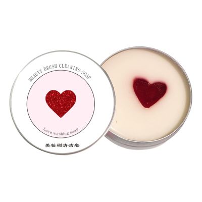 Makeup Brush Cleaner Soap - Heart Shaped, Makeup Brush Cleaner, Premium Durable Material, Gentle Safe Formula, Easy Quick Cleaning, Cosmetic Sponges Foundation Eyeshadow Bronzer