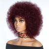 yinxx240708 Short Kinky Curly Human Hair Afro Wig, Glueless Wig, Ready-to-Wear, Daily Use 250 Density for Women with Thinning Hair(Burg Red) view 2