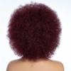 yinxx240708 Short Kinky Curly Human Hair Afro Wig, Glueless Wig, Ready-to-Wear, Daily Use 250 Density for Women with Thinning Hair(Burg Red) view 4