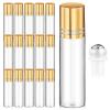 LRXIYODE 15pcs 10ml Empty Essential Oil Roller Bottles Set, Refillable Leakproof Small Roller-on Containers with Caps for Travel Perfume and Deodorant view 1