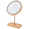 Gatuida LED Wooden Makeup Mirror with Tray Rechargeable Tabletop Vanity Mirror for Women with Desk Light and Portable Design view 1