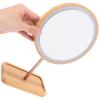 Gatuida LED Wooden Makeup Mirror with Tray Rechargeable Tabletop Vanity Mirror for Women with Desk Light and Portable Design view 3