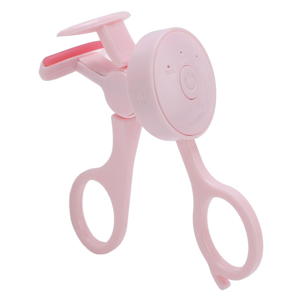 Dioche Electric Heated Eyelash Curler Portable Rechargeable Lash Curler with 3 Temperature Settings for Women Long Lasting Curved Design Safe Silicone Pads ABS Material (Pink)