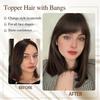 Partial Bangs Hair Piece, Natural Clip-on Partial Bangs Hair Piece, Breathable Human Hair Toppers Realistic Lightweight Hum for Women Daily Wear (Style 6) view 2