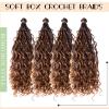 4 packs Track Braid Hair Boho Box Braids Goddess Curl Ends Weaving Hair Extensions 14 inch Synthetic Hair Extensions (COLOR #T30) view 2