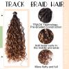 4 packs Track Braid Hair Boho Box Braids Goddess Curl Ends Weaving Hair Extensions 14 inch Synthetic Hair Extensions (COLOR #T30) view 4