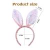 Sudaporn Easter Bunny Ears Headband Bling Sequin Rabbit Ear Hair Bands Decorations for Cosplay Halloween Party Fancy Dress Up Hair Accessories view 2
