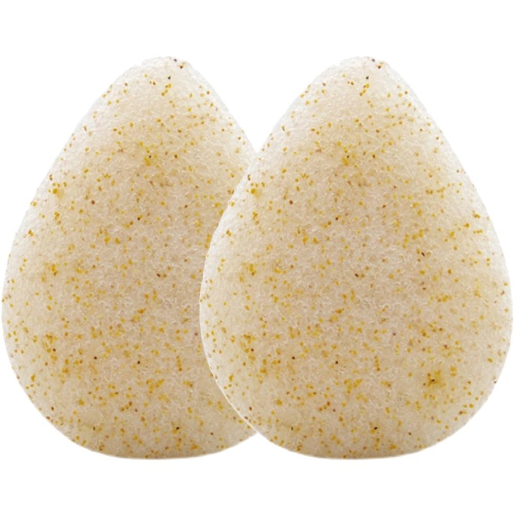 OATIPHO Natural Walnut Seed Bath Sponges 2pcs, Multi-Function Face and Body Cleaning Tools, Exfoliating Skin Cleansing Pads for Travel and Household Use