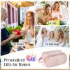 CLOUDWINGS Gifts for Women Initial Makeup Bag Travel Toiletry Bag(Pink,R) view 2