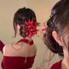 Ulxkmt Red Flower Hair Clips for Women with Beads Tassel - Cute Floral Hair Accessories Metal Duckbill Clip Barrettes view 2