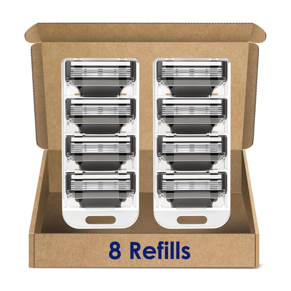 THURLADY 5-Blade Razor Refills, 8 Count, Designed for All Skin Types