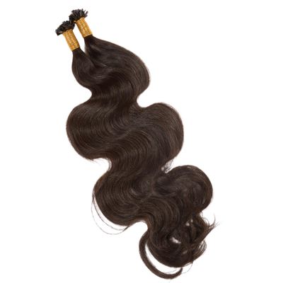 Clytie Raw Body Wave Flat K Tips Human Hair Extensions for Salon, 16" 100g