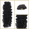 Burmese Curly Crochet Hair 100% Human Hair Knotless Pre-Separated Feather Crochet Human Hair Extensions With String In The Middle For Braids Natural Black 20inch 120g view 2