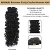 Burmese Curly Crochet Hair 100% Human Hair Knotless Pre-Separated Feather Crochet Human Hair Extensions With String In The Middle For Braids Natural Black 20inch 120g view 3