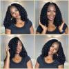 Burmese Curly Crochet Hair 100% Human Hair Knotless Pre-Separated Feather Crochet Human Hair Extensions With String In The Middle For Braids Natural Black 20inch 120g view 4