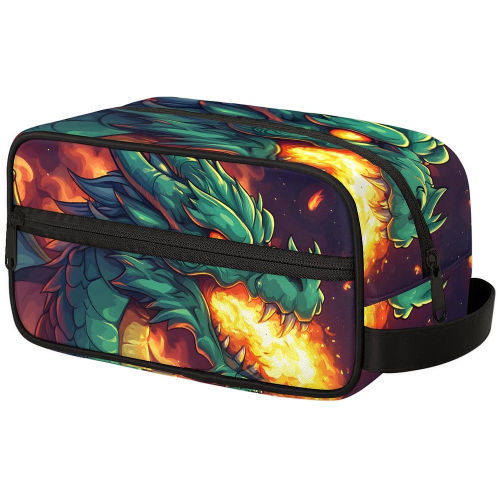 LCLJJDMBM Fire-Breathing Dragon Boys Travel Toiletry Bag Waterproof Wash Bag Shower Shaving Bag Cosmetic Organizer Makeup Bag Portable Toiletries Accessories for Women Men Dragon