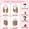 SEGO Pro White Wig Hat, Baseball Cap with Hair Attached for Women, 8" Hat Wig with Heat Resistant Synthetic Hair Extensions, for Daily Wear, Busy Mornings- Wavy, Caramel Blonde Mix Bleach Blonde view 3