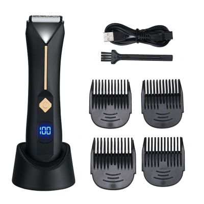 Semme Mens Body Hair Trimmer Rechargeable Shaver Grooming Tool for Men Whole Washable with Charging Stand Wet and Dry Use