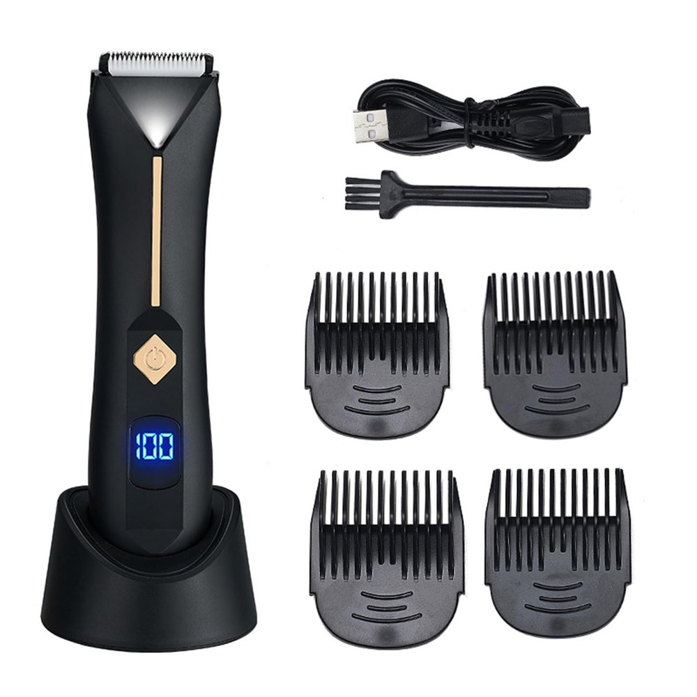 Semme Mens Body Hair Trimmer Rechargeable Shaver Grooming Tool for Men Whole Washable with Charging Stand Wet and Dry Use