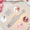 13Pcs Piercing Ball Grabber Tool 14G 16G 18G 20G Stainless Steel Flat Back Earring Applicator with Threaded & Threadless Insertion Pin Curved Push In Body Piercing for Ear Nose Lip Body Jewelry Change view 4