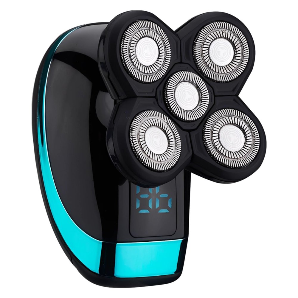 YHOMU Electric 5D Shaver for Bald Heads, Digital Display Floating, Ipx7 Waterproof, 80-Minute Run, Cleaning Accessories