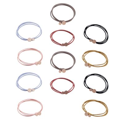 PENIKOKO 18pcs Retro Ponytail Hair Ties Elastic Hair Bands Set Alloy Rings for Women and Suitable for Daily Styling