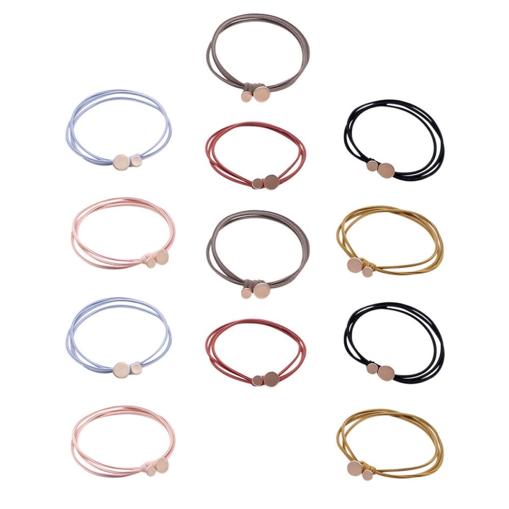 PENIKOKO 18pcs Retro Ponytail Hair Ties Elastic Hair Bands Set Alloy Rings for Women and Suitable for Daily Styling