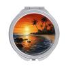FekiLoot Palm Tree Sun Landscape Compact Mirror Double-Sided Round Travel Makeup Mirrors 1x / 2X Magnifying Portable Metal Mini Pocket Handheld Vanity Mirror for Women Girls Mother view 1