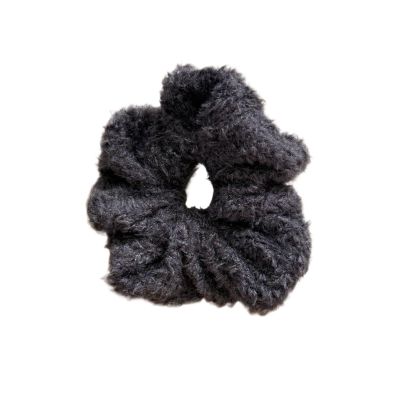 4 Pcs Autumn And Winter Hair Loop Plush Large Intestine Lazy Style Meatball Rope For Women(GRAY)