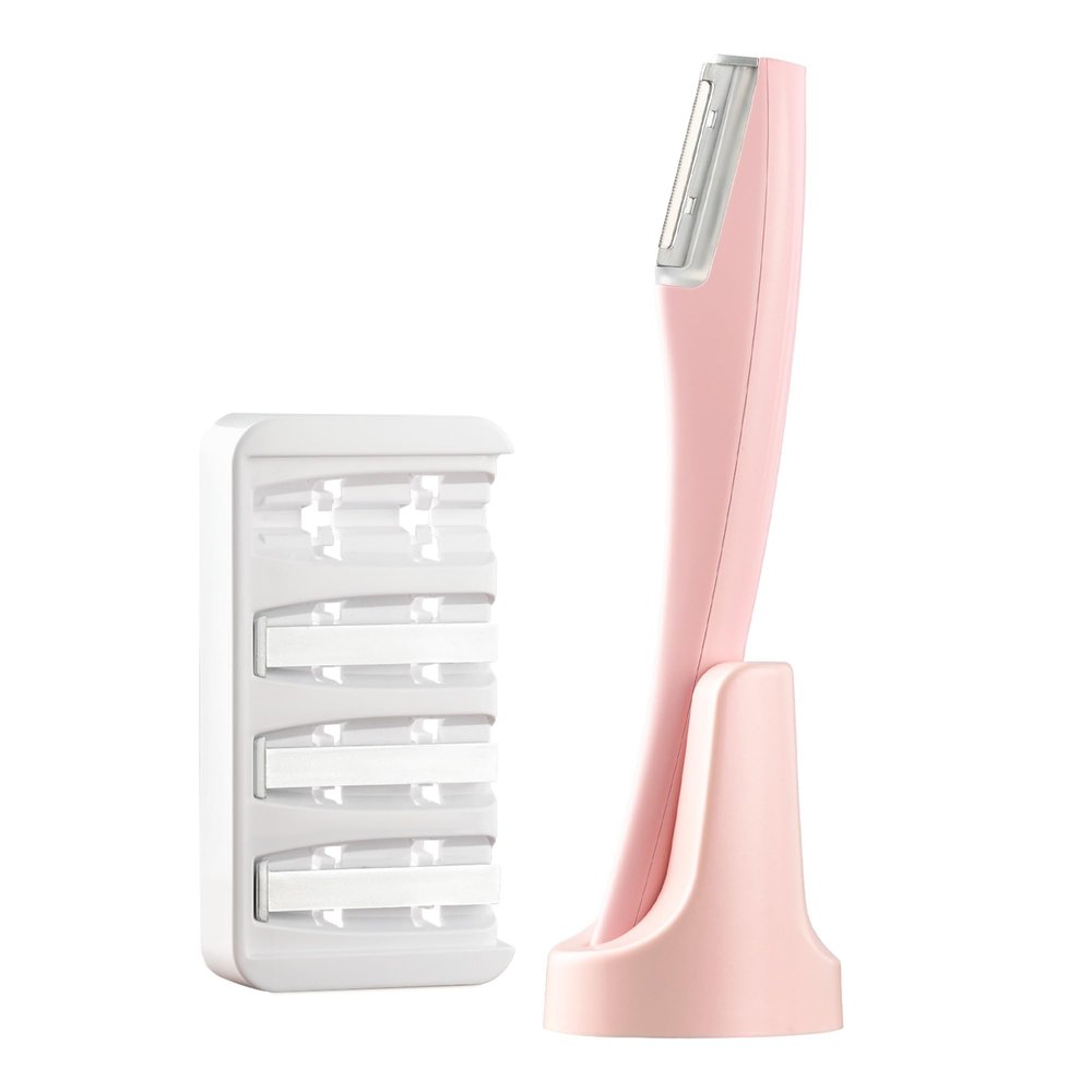 Sonic Dermaplaning Tool for Women Face,Peach Fuzz Remover with LED Light, 3 Speeds,Rechargeable Facial Hair Razor for Eyebrow, Cheeks, Upper Lip - Includes 5 Blades