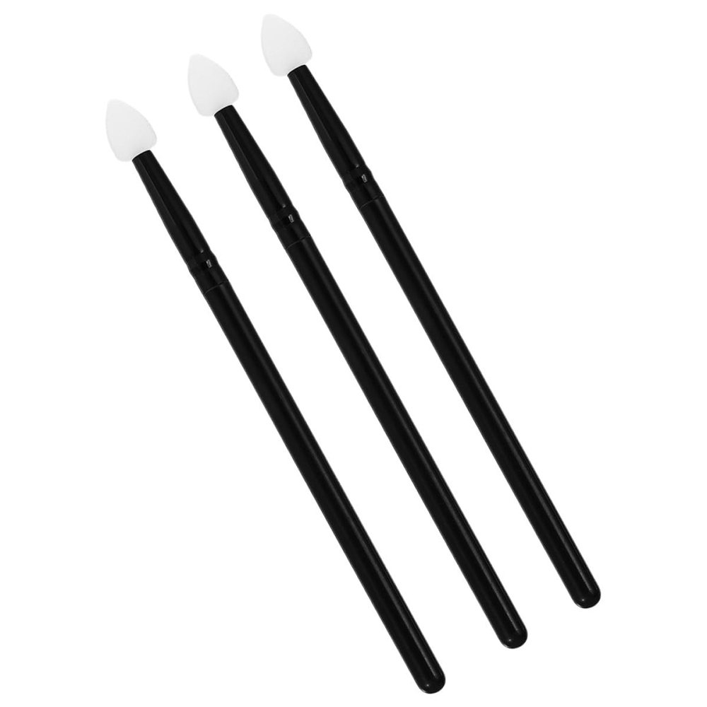 Gatuida 3pcs Eyeshadow Applicator Brush Set with White Synthetic Bristles and Black Handle, Professional Eye Makeup Tool for Women, Suitable for Powder and Shimmer Eyeshadow