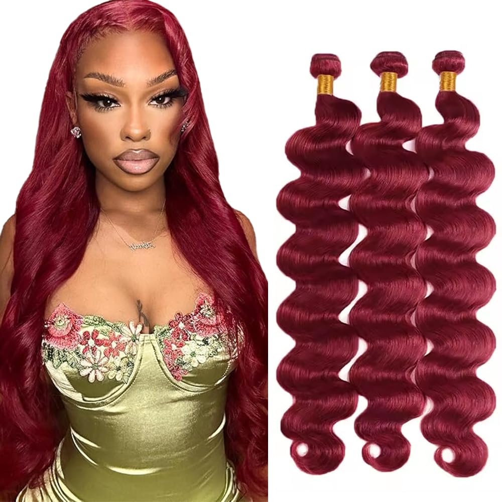 330g Dark Burgundy Bundles 99J Burgundy Body Wave Bundles 30 32 34 inch Brazilian Unprocessed Virgin Hair Red Bundles Human Hair Extensions