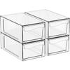 Yieach 4 Pack Clear Stackable Storage Drawers,4.5" Tall Acrylic Makeup Organizer Drawers and Medicine Cabinet Organizers,Pull Out Plastic Bathroom Closet Organizer for Hair Clip,Baby Bottle,Pacifier view 1