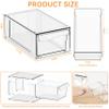 Yieach 4 Pack Clear Stackable Storage Drawers,4.5" Tall Acrylic Makeup Organizer Drawers and Medicine Cabinet Organizers,Pull Out Plastic Bathroom Closet Organizer for Hair Clip,Baby Bottle,Pacifier view 3