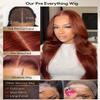 Beauty Forever Reddish Brown Lace Front Wig Human Hair 7x5 Body Wave Bye Bye Slip Glueless Wigs with Elastic Drawstring,Pre Plucked,Bleached Knots,Natural Hairline,150% Density 20inch view 4