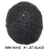 Hair Wonders Afro Toupee for Mens Hair Unit Black Men Thin Skin PU Injection Human Hair Replacement System for Black Men8X10-6MM1# JET BLACK view 2