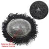 Hair Wonders Afro Toupee for Mens Hair Unit Black Men Thin Skin PU Injection Human Hair Replacement System for Black Men8X10-6MM1# JET BLACK view 4