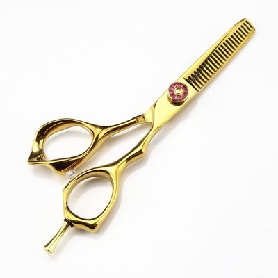 Hair Cutting Shears 5inch 440c ale Scissor Gold Cut Scissors Barber Haircut Thinning Hairdresser(Thinning)
