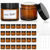 30 Pcs 2 oz Glass Jars with Lids, Amber,with 60 Labels & 10 Spatulas view 1