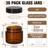 30 Pcs 2 oz Glass Jars with Lids, Amber,with 60 Labels & 10 Spatulas view 2