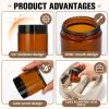 30 Pcs 2 oz Glass Jars with Lids, Amber,with 60 Labels & 10 Spatulas view 3