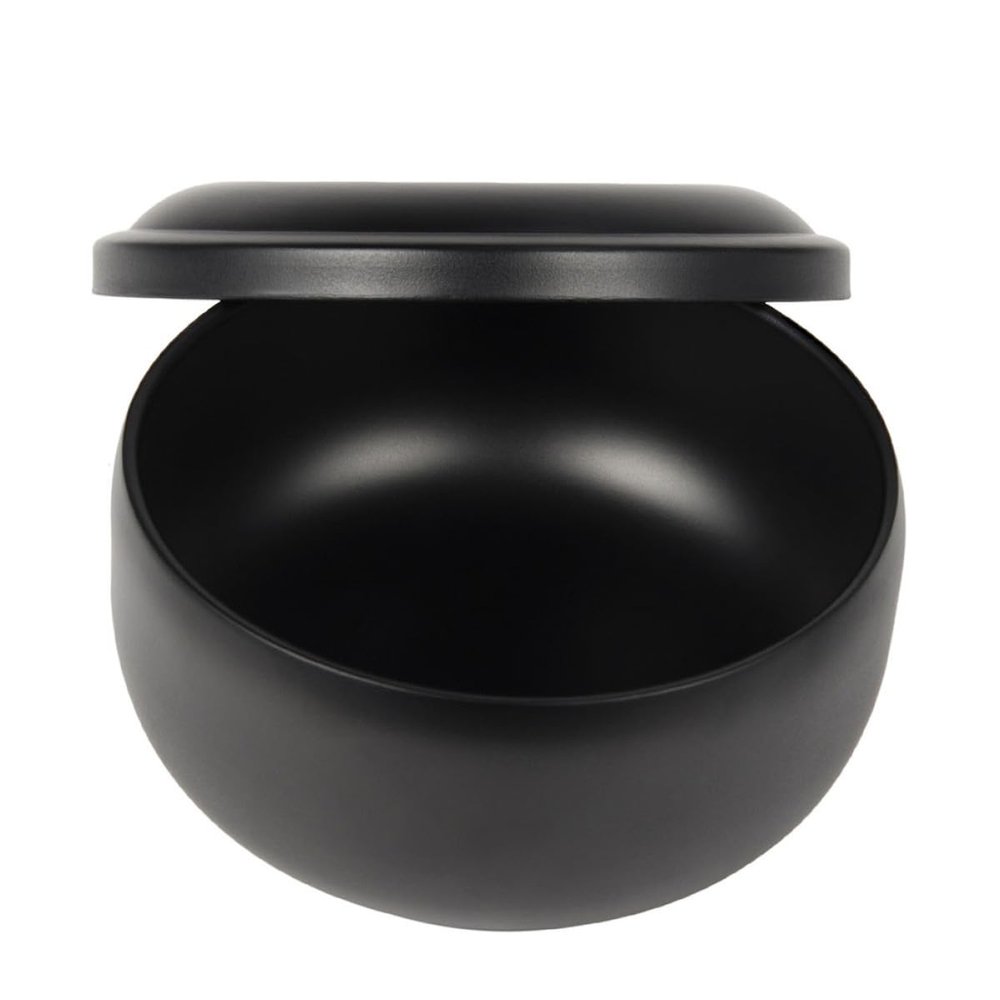 NOLITOY Stainless Steel Shaving Bowl for Men with Lid, Foaming Soap Container, Manual Shaving Accessory for Home Use