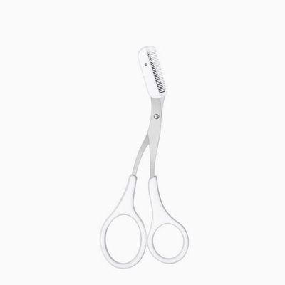 Eyebrow Trimming Scissors with Built-in Comb, Stainless Steel, Precise Grooming Tool