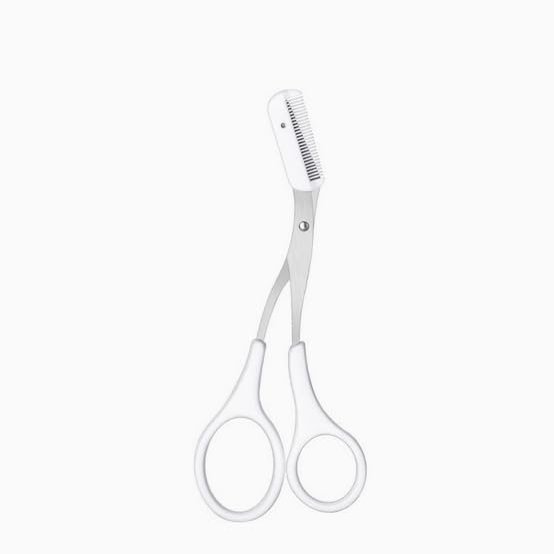 Eyebrow Trimming Scissors with Built-in Comb, Stainless Steel, Precise Grooming Tool