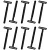 DECORNIJIA 10pcs Black Disposable Double-layer Carbon Steel Body Hair Razor Non-slip Waterproof Hair Trimmer for Men and Women Arm Leg Underarm Shaving view 1