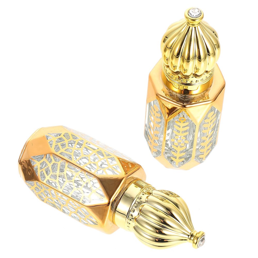SEWCHICS 2pcs 6ml Essential Oil Roller Sub Bottles Glass Liquid Perfume Container Portable Refillable for Travel and Massage Style