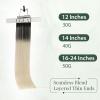 Ugeat Tape in Human Hair Extensions Black Ombre, 18 Inch 50G 20PCS #1B60A view 2
