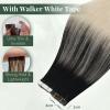 Ugeat Tape in Human Hair Extensions Black Ombre, 18 Inch 50G 20PCS #1B60A view 3